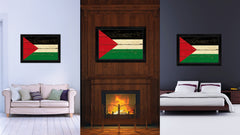Paalestinian Country Flag Vintage Canvas Print with Black Picture Frame Home Decor Gifts Wall Art Decoration Artwork