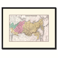 Russia Siberia Vintage Antique Map Wall Art Home Decor Gift Ideas Canvas Print Custom Picture Frame