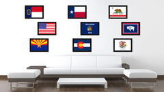 Wisconsin State Flag Canvas Print with Custom Black Picture Frame Home Decor Wall Art Decoration Gifts