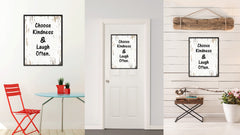 Choose Kindness & Laugh Often Saying Canvas Print, Black Picture Frame Home Decor Wall Art Gifts