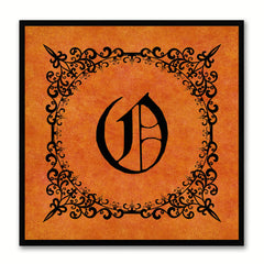 Alphabet O Orange Canvas Print Black Frame Kids Bedroom Wall Décor Home Art