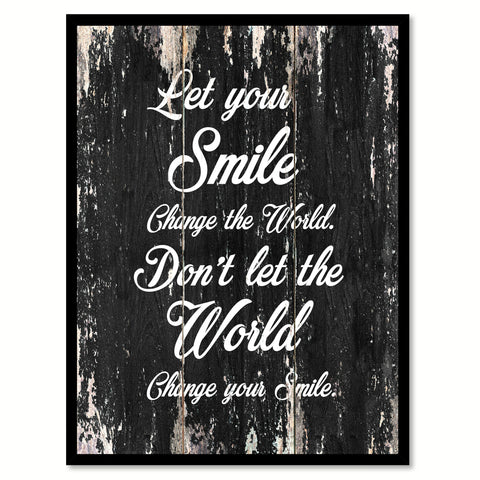 Let your smile change the world change your smile Motivational Quote Saying Canvas Print with Picture Frame Home Decor Wall Art