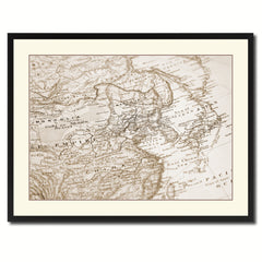 Europe  Asia Vintage Sepia Map Canvas Print, Picture Frame Gifts Home Decor Wall Art Decoration