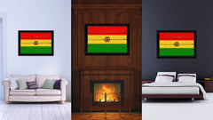Bolivia Country Flag Vintage Canvas Print with Black Picture Frame Home Decor Gifts Wall Art Decoration Artwork
