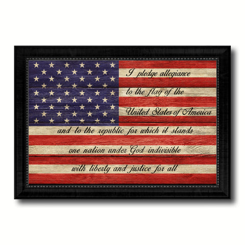 Make America Great Again USA Flag Texture Canvas Print with Brown Picture Frame Home Decor Wall Art Gifts