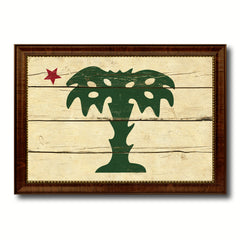 South Carolina Palmetto Guard Military Flag Vintage Canvas Print with Brown Picture Frame Gifts Ideas Home Decor Wall Art Decoration