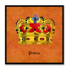 Prince Orange Canvas Print Black Frame Kids Bedroom Wall Home Décor