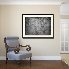Africa Mapmaker Vintage B&W Map Canvas Print, Picture Frame Home Decor Wall Art Gift Ideas