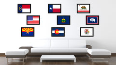 Vermont State Flag Canvas Print with Custom Black Picture Frame Home Decor Wall Art Decoration Gifts