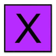 Alphabet X Purple Canvas Print Black Frame Kids Bedroom Wall Décor Home Art