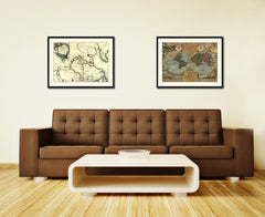 North East Canada & Greenland Vintage Antique Map Wall Art Home Decor Gift Ideas Canvas Print Custom Picture Frame