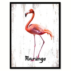 Flamingo Bird Canvas Print, Black Picture Frame Gift Ideas Home Decor Wall Art Decoration