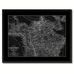 Canada Alaska Vintage Monochrome Map Canvas Print, Gifts Picture Frames Home Decor Wall Art