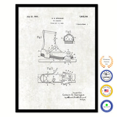 1931 Ski Binding Old Patent Art Print on Canvas Custom Framed Vintage Home Decor Wall Decoration Great for Gifts