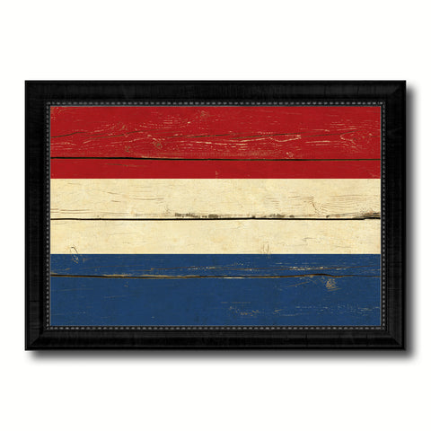 Netherlands Country Flag Vintage Canvas Print with Black Picture Frame Home Decor Gifts Wall Art Decoration Artwork