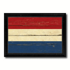 Netherlands Country Flag Vintage Canvas Print with Black Picture Frame Home Decor Gifts Wall Art Decoration Artwork