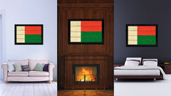 Madagascar Country Flag Vintage Canvas Print with Black Picture Frame Home Decor Gifts Wall Art Decoration Artwork