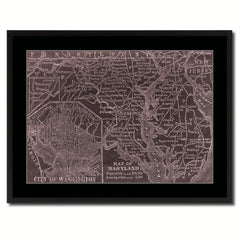 Maryland Vintage Vivid Sepia Map Canvas Print, Picture Frames Home Decor Wall Art Decoration Gifts
