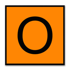 Alphabet O Orange Canvas Print Black Frame Kids Bedroom Wall Décor Home Art