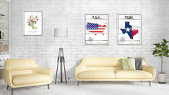 Texas Flag Gifts Home Decor Wall Art Canvas Print with Custom Picture Frame