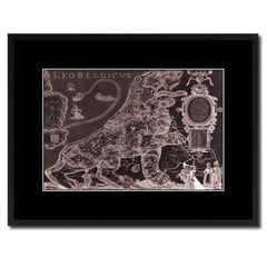 Leo Belgicvs Vintage Vivid Sepia Map Canvas Print, Picture Frames Home Decor Wall Art Decoration Gifts