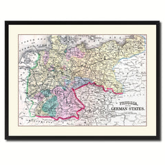 Prussia Germany Vintage Antique Map Wall Art Home Decor Gift Ideas Canvas Print Custom Picture Frame