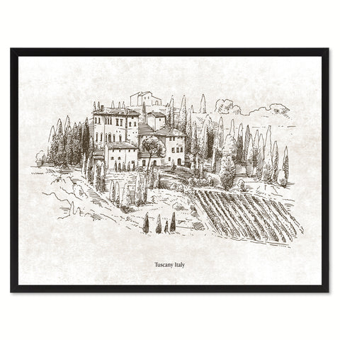 Tuscany Italy Winery Canvas Print Pictures Frames Home Décor Wall Art Gifts