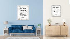 God speaks to those who take time to listen & he listens to those who take time to pray Bible Verse Gift Ideas Home Decor Wall Art, White Wash