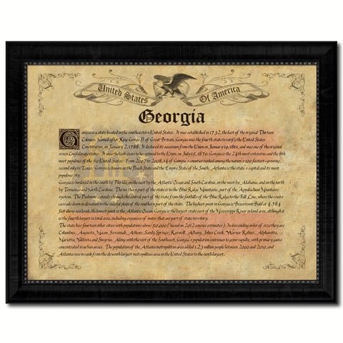 Georgia Vintage History Flag Canvas Print, Picture Frame Gift Ideas Home Décor Wall Art Decoration