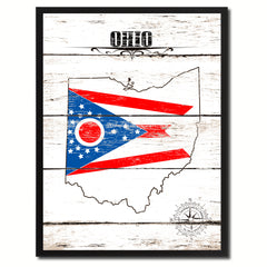 Ohio State Flag Gifts Home Decor Wall Art Canvas Print Picture Frames