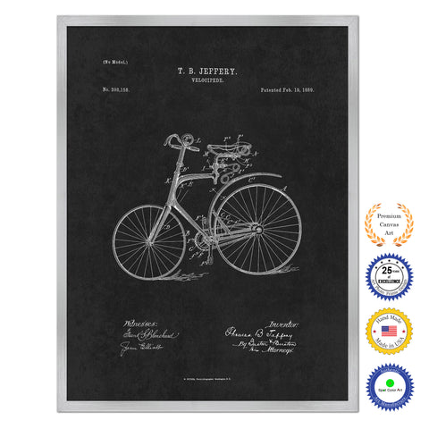 1889 Velocipede Old Patent Art Print on Canvas Custom Framed Vintage Home Decor Wall Decoration Great for Gifts