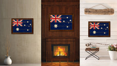 Australia Country Flag Vintage Canvas Print with Brown Picture Frame Home Decor Gifts Wall Art Decoration Artwork