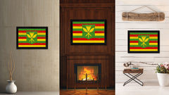 Kanaka Maoli City Hawaii State Vintage Flag Canvas Print Black Picture Frame