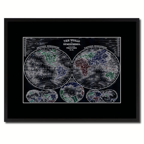 World Vintage Vivid Color Map Canvas Print, Picture Frame Home Decor Wall Art Office Decoration Gift Ideas