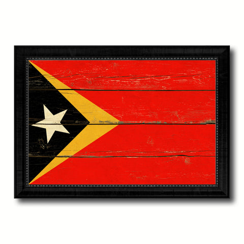 East Timor Country Flag Vintage Canvas Print with Black Picture Frame Home Decor Gifts Wall Art Decoration Artwork