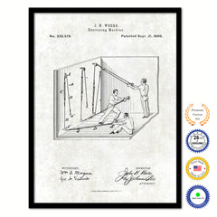 1880 Exercising Machine Old Patent Art Print on Canvas Custom Framed Vintage Home Decor Wall Decoration Great for Gifts