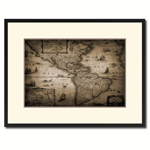 Europe Vintage Vivid Sepia Map Canvas Print, Picture Frames Home Decor Wall Art Decoration Gifts