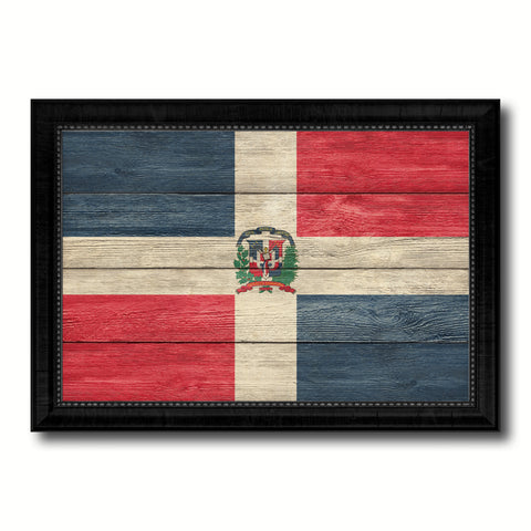 Dominican Republic Country Flag Texture Canvas Print with Black Picture Frame Home Decor Wall Art Decoration Collection Gift Ideas
