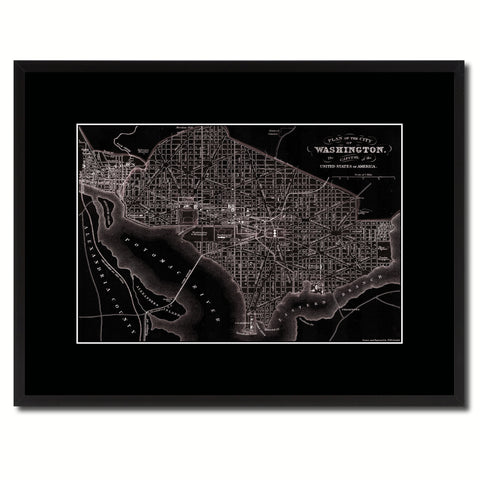 Washington DC Vintage Vivid Sepia Map Canvas Print, Picture Frames Home Decor Wall Art Decoration Gifts