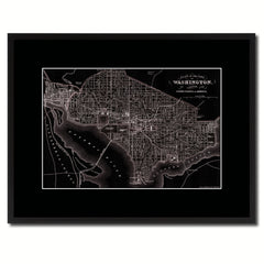 Washington DC Vintage Vivid Sepia Map Canvas Print, Picture Frames Home Decor Wall Art Decoration Gifts